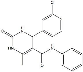 4-(3-chlorophenyl)-6-methyl-2-oxo-N-phenyl-1,2,3,4-tetrahydro-5-pyrimidinecarboxamide 구조식 이미지