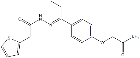 2-{4-[N-(2-thienylacetyl)propanehydrazonoyl]phenoxy}acetamide 구조식 이미지