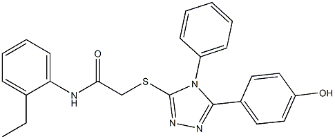 N-(2-ethylphenyl)-2-{[5-(4-hydroxyphenyl)-4-phenyl-4H-1,2,4-triazol-3-yl]sulfanyl}acetamide 구조식 이미지