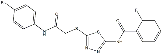 N-(5-{[2-(4-bromoanilino)-2-oxoethyl]sulfanyl}-1,3,4-thiadiazol-2-yl)-2-fluorobenzamide Structure