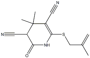 4,4-dimethyl-6-[(2-methyl-2-propenyl)sulfanyl]-2-oxo-1,2,3,4-tetrahydro-3,5-pyridinedicarbonitrile 구조식 이미지