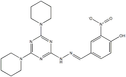 4-hydroxy-3-nitrobenzaldehyde [4,6-di(1-piperidinyl)-1,3,5-triazin-2-yl]hydrazone 구조식 이미지