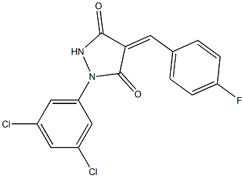 1-(3,5-dichlorophenyl)-4-(4-fluorobenzylidene)-3,5-pyrazolidinedione Structure