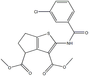 dimethyl 2-[(3-chlorobenzoyl)amino]-5,6-dihydro-4H-cyclopenta[b]thiophene-3,4-dicarboxylate Structure