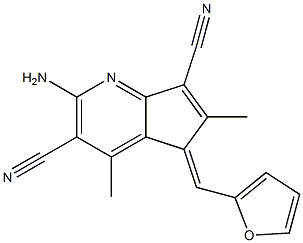 2-amino-5-(2-furylmethylene)-4,6-dimethyl-5H-cyclopenta[b]pyridine-3,7-dicarbonitrile 구조식 이미지
