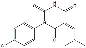 1-(4-chlorophenyl)-5-[(dimethylamino)methylene]-2,4,6(1H,3H,5H)-pyrimidinetrione 구조식 이미지