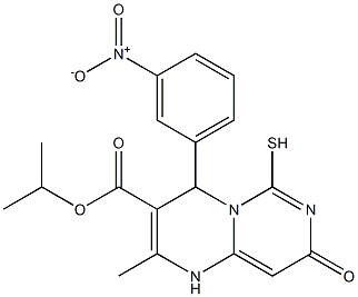 isopropyl 4-{3-nitrophenyl}-2-methyl-8-oxo-6-sulfanyl-1,8-dihydro-4H-pyrimido[1,6-a]pyrimidine-3-carboxylate Structure