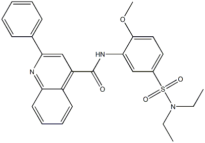 N-{5-[(diethylamino)sulfonyl]-2-methoxyphenyl}-2-phenyl-4-quinolinecarboxamide 구조식 이미지