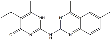 2-[(4,6-dimethyl-2-quinazolinyl)amino]-5-ethyl-6-methyl-4(1H)-pyrimidinone Structure