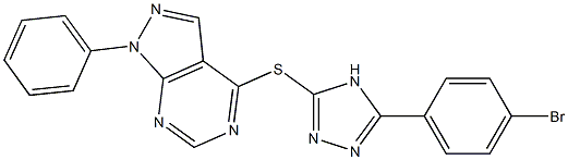 5-(4-bromophenyl)-4H-1,2,4-triazol-3-yl 1-phenyl-1H-pyrazolo[3,4-d]pyrimidin-4-yl sulfide 구조식 이미지