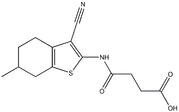 4-[(3-cyano-6-methyl-4,5,6,7-tetrahydro-1-benzothien-2-yl)amino]-4-oxobutanoic acid 구조식 이미지
