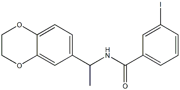 N-[1-(2,3-dihydro-1,4-benzodioxin-6-yl)ethyl]-3-iodobenzamide 구조식 이미지