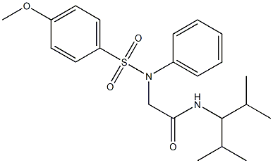 N-(1-isopropyl-2-methylpropyl)-2-{[(4-methoxyphenyl)sulfonyl]anilino}acetamide Structure