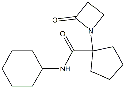 N-cyclohexyl-1-(2-oxo-1-azetidinyl)cyclopentanecarboxamide 구조식 이미지