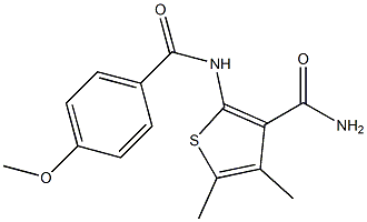 2-[(4-methoxybenzoyl)amino]-4,5-dimethylthiophene-3-carboxamide Structure