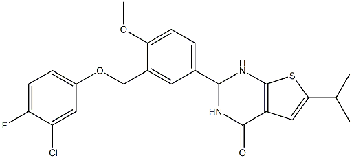 2-{3-[(3-chloro-4-fluorophenoxy)methyl]-4-methoxyphenyl}-6-isopropyl-2,3-dihydrothieno[2,3-d]pyrimidin-4(1H)-one Structure