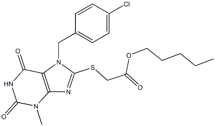 pentyl {[7-(4-chlorobenzyl)-3-methyl-2,6-dioxo-2,3,6,7-tetrahydro-1H-purin-8-yl]sulfanyl}acetate Structure