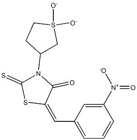 3-(1,1-dioxidotetrahydro-3-thienyl)-5-{3-nitrobenzylidene}-2-thioxo-1,3-thiazolidin-4-one Structure
