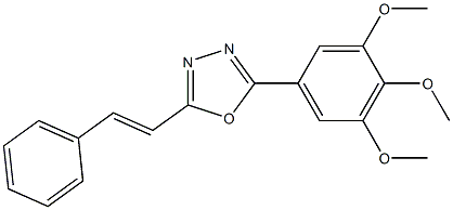 2-(2-phenylvinyl)-5-(3,4,5-trimethoxyphenyl)-1,3,4-oxadiazole Structure