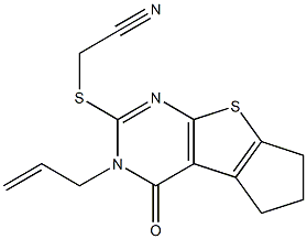 2-[(3-allyl-4-oxo-3,5,6,7-tetrahydro-4H-cyclopenta[4,5]thieno[2,3-d]pyrimidin-2-yl)sulfanyl]acetonitrile 구조식 이미지
