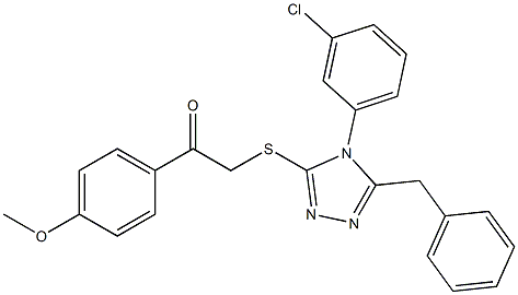 2-{[5-benzyl-4-(3-chlorophenyl)-4H-1,2,4-triazol-3-yl]sulfanyl}-1-(4-methoxyphenyl)ethanone Structure