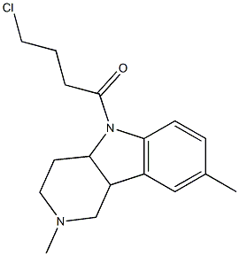 5-(4-chlorobutanoyl)-2,8-dimethyl-2,3,4,4a,5,9b-hexahydro-1H-pyrido[4,3-b]indole Structure