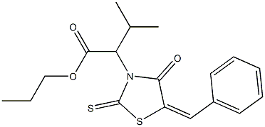 propyl 2-(5-benzylidene-4-oxo-2-thioxo-1,3-thiazolidin-3-yl)-3-methylbutanoate 구조식 이미지