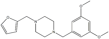 1-(3,5-dimethoxybenzyl)-4-(2-furylmethyl)piperazine 구조식 이미지