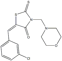 5-(3-chlorobenzylidene)-3-(4-morpholinylmethyl)-2-thioxo-1,3-thiazolidin-4-one Structure