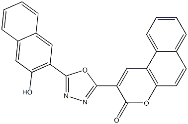 2-[5-(3-hydroxy-2-naphthyl)-1,3,4-oxadiazol-2-yl]-3H-benzo[f]chromen-3-one Structure