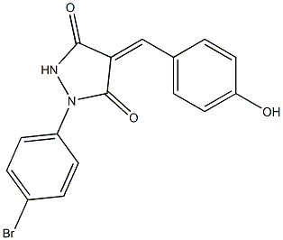 1-(4-bromophenyl)-4-(4-hydroxybenzylidene)-3,5-pyrazolidinedione Structure