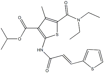 isopropyl 5-[(diethylamino)carbonyl]-4-methyl-2-{[3-(2-thienyl)acryloyl]amino}-3-thiophenecarboxylate Structure