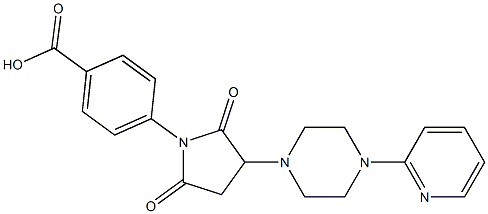 4-{2,5-dioxo-3-[4-(2-pyridinyl)-1-piperazinyl]-1-pyrrolidinyl}benzoic acid Structure