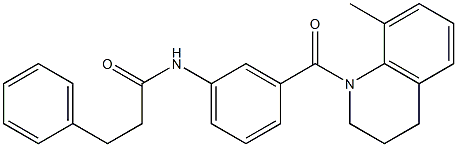 N-{3-[(8-methyl-3,4-dihydro-1(2H)-quinolinyl)carbonyl]phenyl}-3-phenylpropanamide Structure