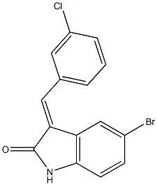5-bromo-3-(3-chlorobenzylidene)-1,3-dihydro-2H-indol-2-one Structure