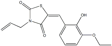 3-allyl-5-(3-ethoxy-2-hydroxybenzylidene)-1,3-thiazolidine-2,4-dione Structure