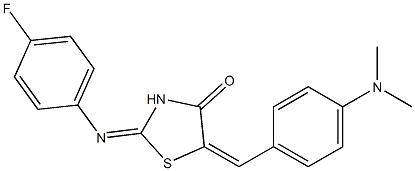 5-[4-(dimethylamino)benzylidene]-2-[(4-fluorophenyl)imino]-1,3-thiazolidin-4-one Structure