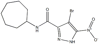 4-bromo-N-cycloheptyl-5-nitro-1H-pyrazole-3-carboxamide Structure