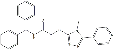 N-benzhydryl-2-{[4-methyl-5-(4-pyridinyl)-4H-1,2,4-triazol-3-yl]sulfanyl}acetamide 구조식 이미지