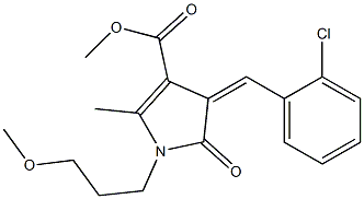 methyl 4-(2-chlorobenzylidene)-1-(3-methoxypropyl)-2-methyl-5-oxo-4,5-dihydro-1H-pyrrole-3-carboxylate 구조식 이미지