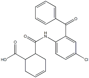 6-[(2-benzoyl-4-chloroanilino)carbonyl]-3-cyclohexene-1-carboxylic acid 구조식 이미지