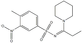 3-nitro-4-methyl-N-[1-(1-piperidinyl)propylidene]benzenesulfonamide Structure