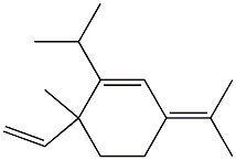 6-ethenyl-6-methyl-1-propan-2-yl-3-propan-2-ylidene-cyclohexene Structure