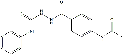 N-phenyl-2-[4-(propionylamino)benzoyl]-1-hydrazinecarboxamide 구조식 이미지