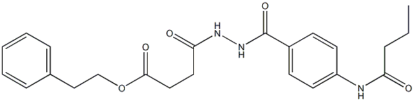 phenethyl 4-{2-[4-(butyrylamino)benzoyl]hydrazino}-4-oxobutanoate 구조식 이미지