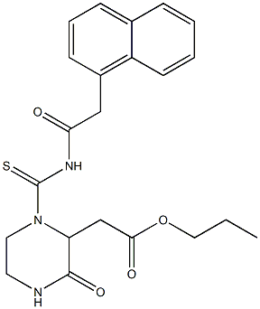 propyl 2-[1-({[2-(1-naphthyl)acetyl]amino}carbothioyl)-3-oxo-2-piperazinyl]acetate Structure