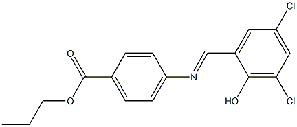 propyl 4-{[(E)-(3,5-dichloro-2-hydroxyphenyl)methylidene]amino}benzoate Structure