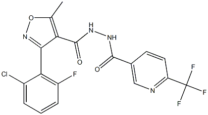 N'-{[3-(2-chloro-6-fluorophenyl)-5-methyl-4-isoxazolyl]carbonyl}-6-(trifluoromethyl)nicotinohydrazide 구조식 이미지
