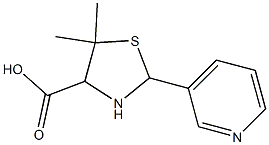 5,5-dimethyl-2-(3-pyridinyl)-1,3-thiazolane-4-carboxylic acid Structure