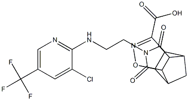 10-(2-{[3-chloro-5-(trifluoromethyl)-2-pyridinyl]amino}ethyl)-9,11-dioxo-3-oxa-4,10-diazatetracyclo[5.5.1.0~2,6~.0~8,12~]tridec-4-ene-5-carboxylic acid 구조식 이미지